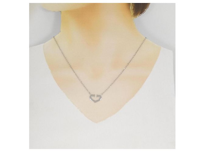 Collana Cartier C Heart 750 Oro Bianco Argento - vista 5