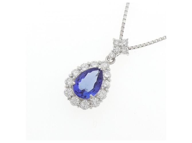 Autre Marque Collana in Tanzanite e Diamanti Pt900 Pt850 Porpora - vista 3