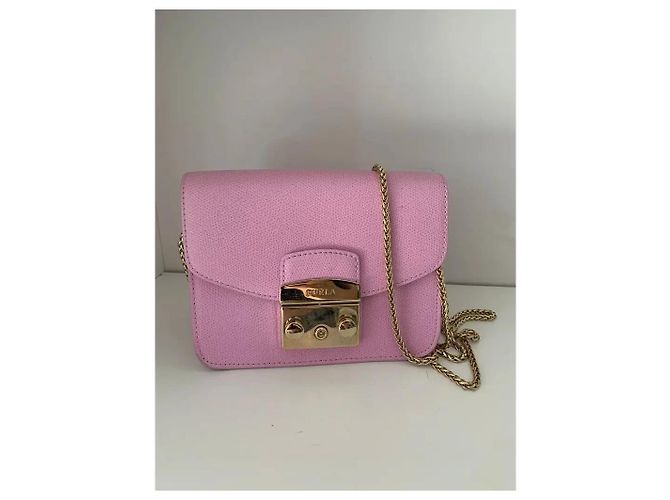 Borsa a tracolla Furla Metropolis in pelle rosa pastello - vista 5