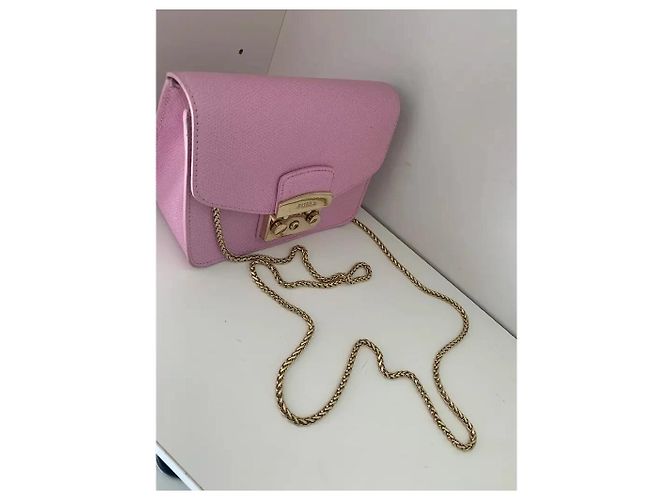 Borsa a tracolla Furla Metropolis in pelle rosa pastello - vista 6