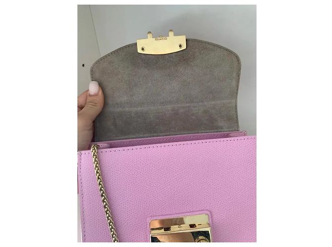 Borsa a tracolla Furla Metropolis in pelle rosa pastello - vista 7