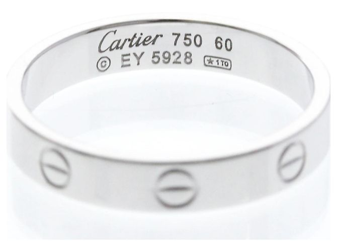 Aliança Cartier Love em ouro branco 18K Prata - vista 5