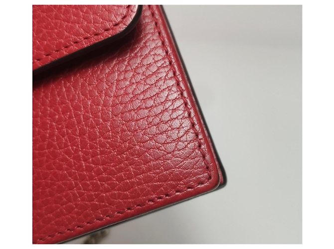 Cartera Gucci Marmont en cuero rojo Roja - vista 8