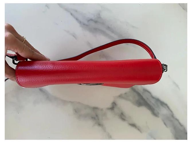 Chloé Faye Borsa a Tracolla in Pelle Rossa Rosso - vista 4