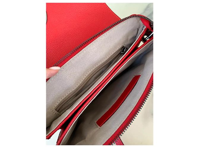 Chloé Faye Borsa a Tracolla in Pelle Rossa Rosso - vista 7