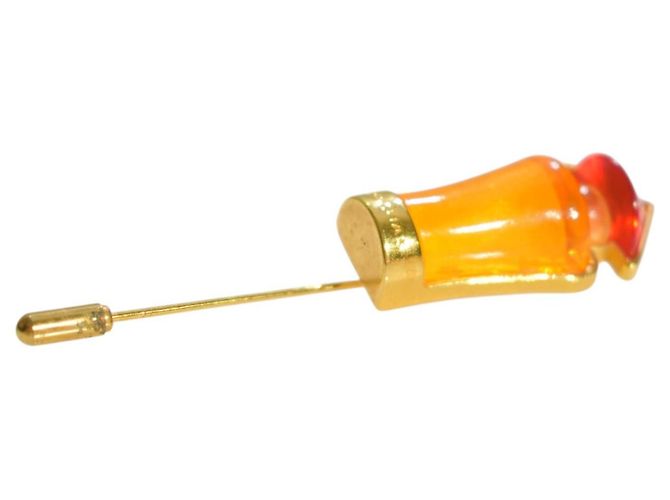Rochas Paris Tocade Parfümflakon Brosche Rot Golden Orange - Ansicht 4