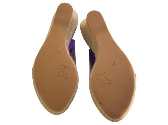Louis Vuitton Espadrilles Zeppa Monogramma Floreale Viola Porpora - vista 10