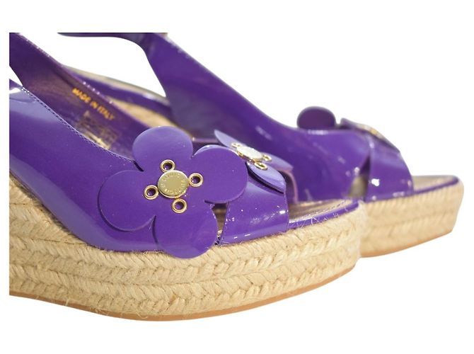 Louis Vuitton Espadrilles Zeppa Monogramma Floreale Viola Porpora - vista 15