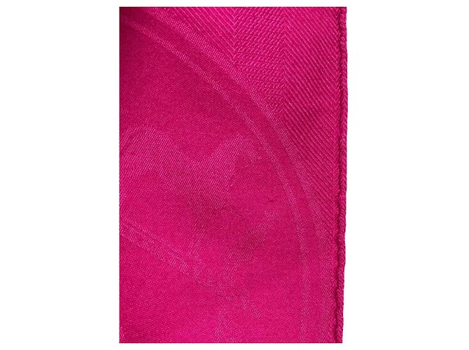 Silk In Hermès Hermes New Libris Cashmere-Seide Stola groß Pink - Ansicht 10