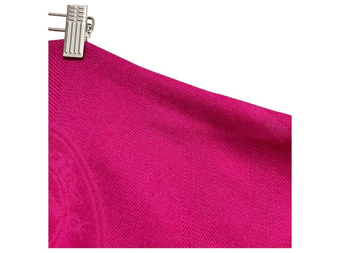 Silk In Hermès Hermes New Libris Cashmere-Seide Stola groß Pink - Ansicht 11