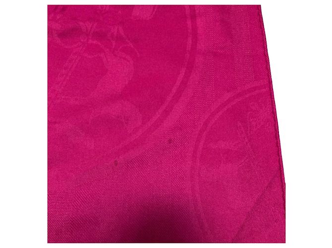Silk In Hermès Hermes New Libris Cashmere-Seide Stola groß Pink - Ansicht 12