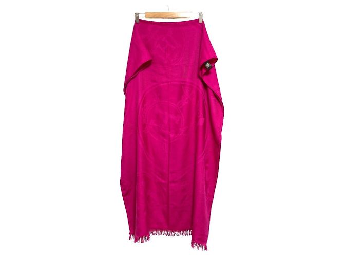 Silk In Hermès Hermes New Libris Cashmere-Seide Stola groß Pink - Ansicht 2