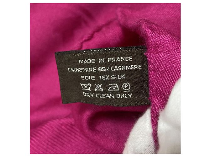 Silk In Hermès Hermes New Libris Cashmere-Seide Stola groß Pink - Ansicht 9