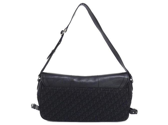 Borsa a tracolla Christian Dior in tela nera e pelle Nero - vista 2