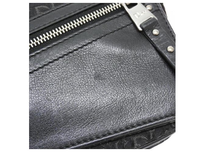 Borsa a tracolla Christian Dior in tela nera e pelle Nero - vista 4