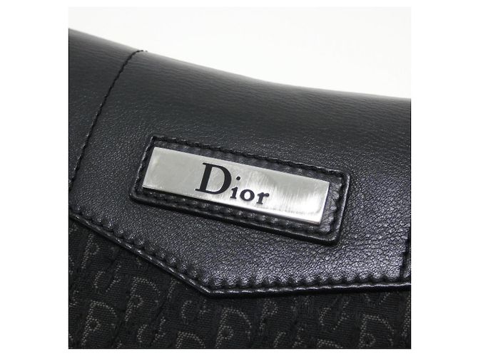 Borsa a tracolla Christian Dior in tela nera e pelle Nero - vista 5