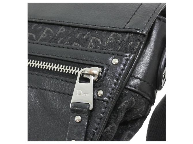 Borsa a tracolla Christian Dior in tela nera e pelle Nero - vista 6