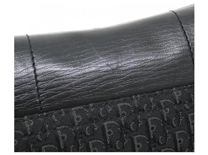 Borsa a tracolla Christian Dior in tela nera e pelle Nero - vista 7