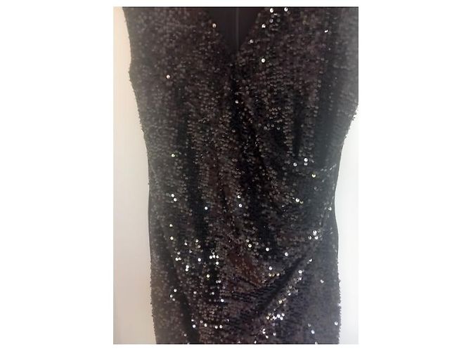 Autre Marque Schwarzes Pailletten-Abendkleid - Ansicht 4