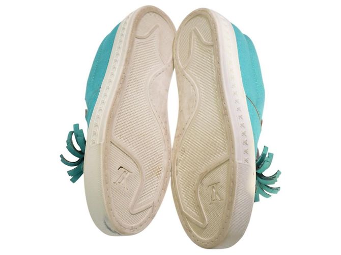 Louis Vuitton Sneakers Slip-On Monogram Turchese Marrone Monogramma - vista 11