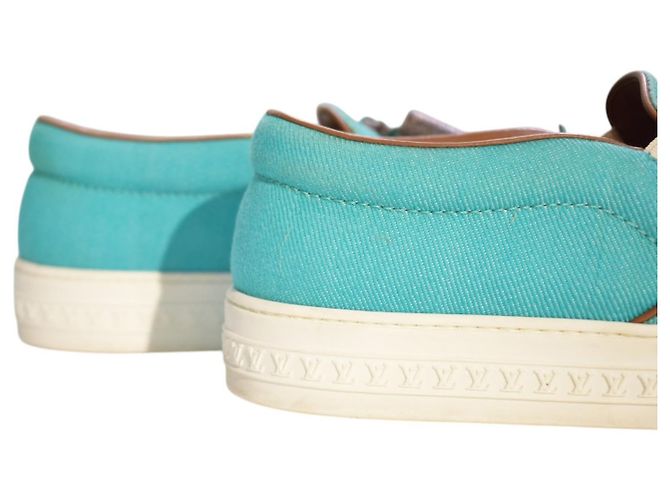 Louis Vuitton Sneakers Slip-On Monogram Turchese Marrone Monogramma - vista 15