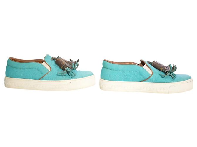 Louis Vuitton Sneakers Slip-On Monogram Turchese Marrone Monogramma - vista 6