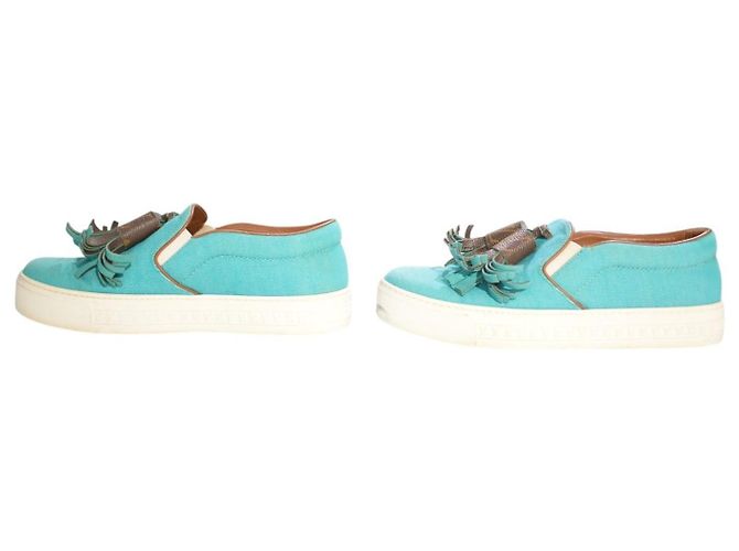 Louis Vuitton Sneakers Slip-On Monogram Turchese Marrone Monogramma - vista 7
