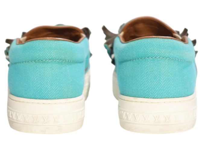 Louis Vuitton Sneakers Slip-On Monogram Turchese Marrone Monogramma - vista 8
