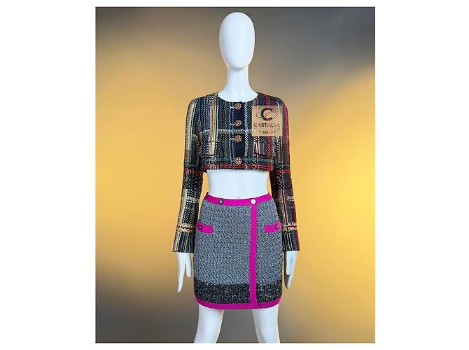 Chanel Paris Dubai Ribbon Tweed-Jacke Cruise 2015 - Ansicht 3