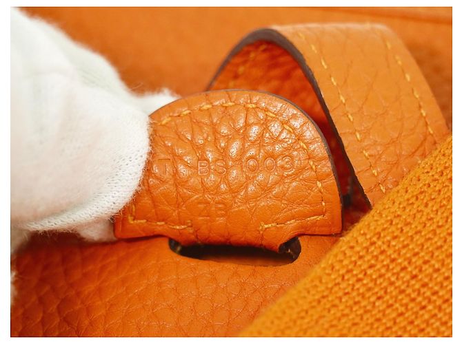 Hermès Borsa Evelyne Hermes Gen III Clemence PM Arancione - vista 5