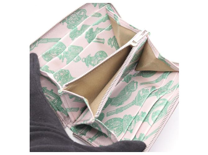 Hermès Cartera redonda de seda Azap Compact Hermes Rosa - vista 3