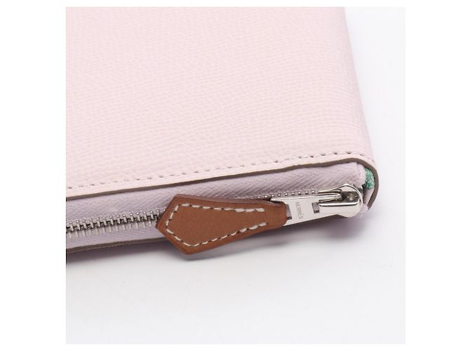 Hermès Cartera redonda de seda Azap Compact Hermes Rosa - vista 6