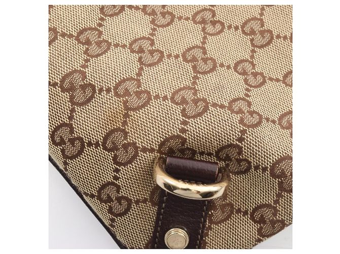 Borsa a Spalla Gucci Abbey GG Canvas Marrone Beige - vista 10
