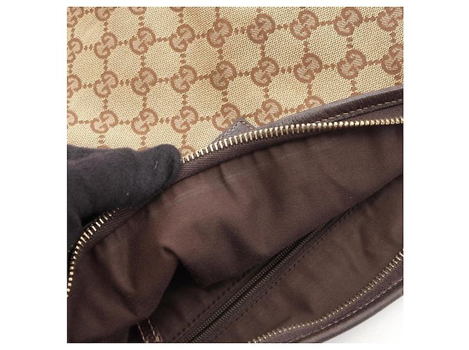 Borsa a Spalla Gucci Abbey GG Canvas Marrone Beige - vista 11