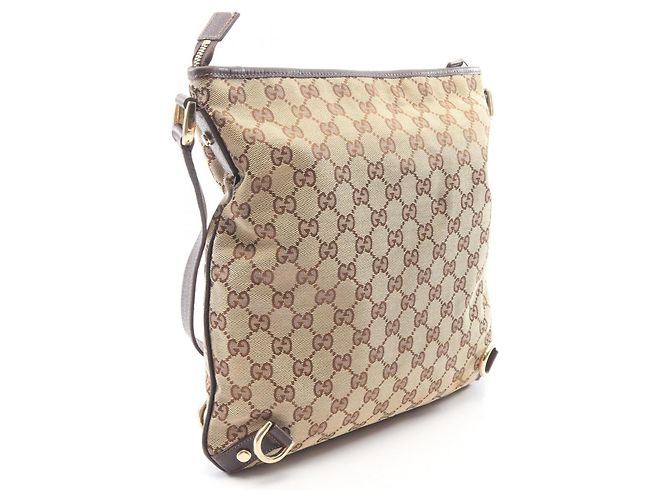 Borsa a Spalla Gucci Abbey GG Canvas Marrone Beige - vista 2