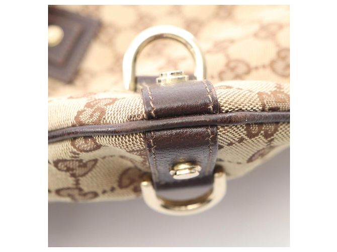 Borsa a Spalla Gucci Abbey GG Canvas Marrone Beige - vista 8