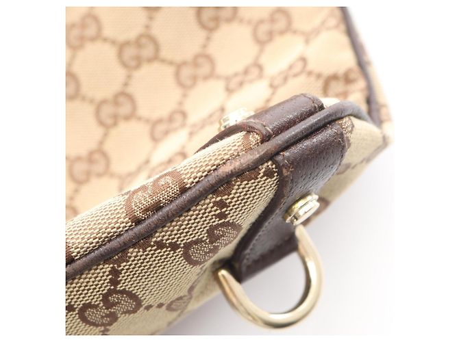 Borsa a Spalla Gucci Abbey GG Canvas Marrone Beige - vista 9