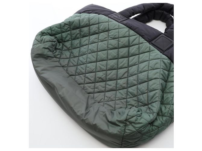 Borsa Tote Chanel Coco Cocoon MM Nero Verde - vista 9
