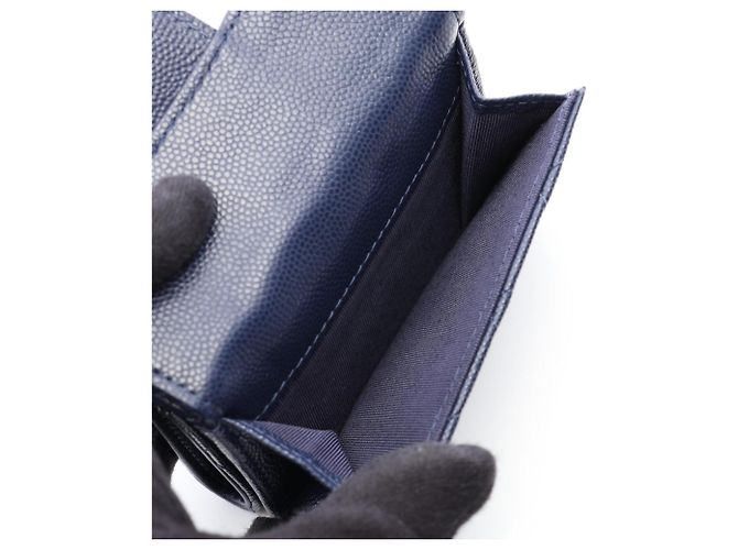 Cartera Plegable Chanel Classic Small Flap Azul marino - vista 4