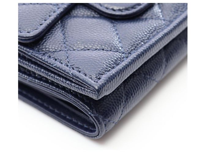 Cartera Plegable Chanel Classic Small Flap Azul marino - vista 9