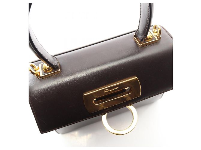 Borsa a mano 2-Way Gancini Salvatore Ferragamo Marrone - vista 7