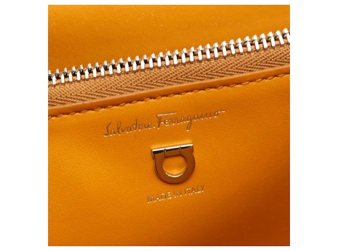Borsa a Spalla Gancini Salvatore Ferragamo Arancione - vista 4