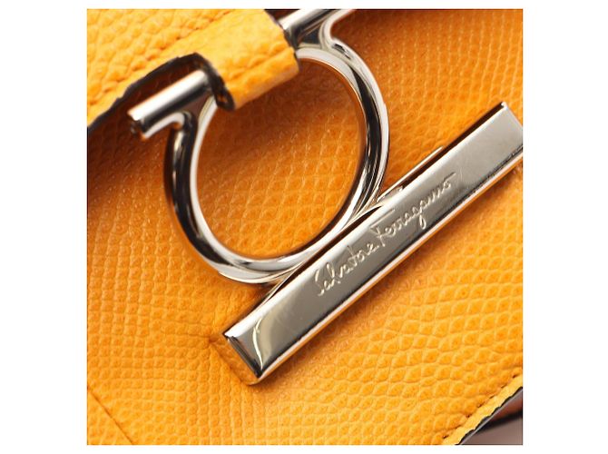 Borsa a Spalla Gancini Salvatore Ferragamo Arancione - vista 6