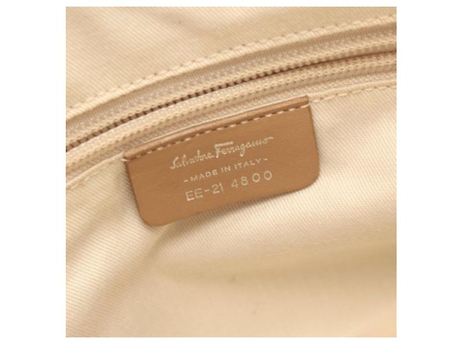 Borsa a tracolla Salvatore Ferragamo Gancini Beige - vista 4