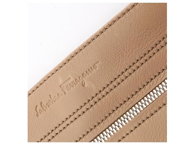 Borsa a tracolla Salvatore Ferragamo Gancini Beige - vista 5