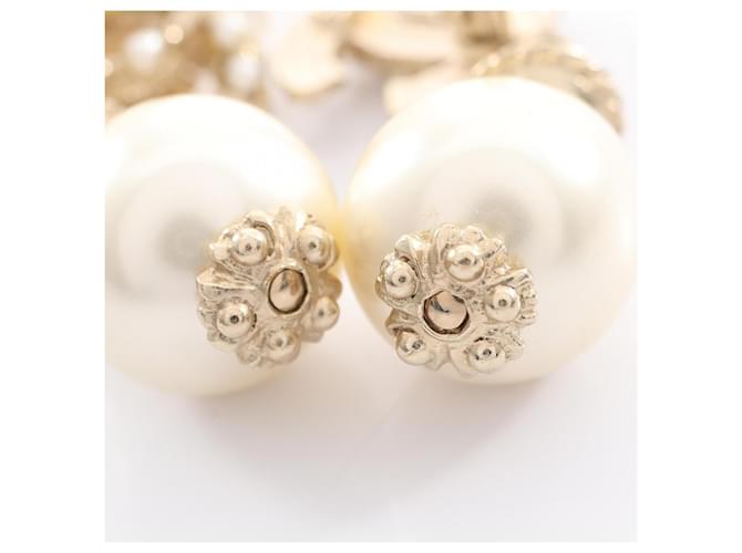 Orecchini Chanel A11C Swing Pearl Coco Mark Bianco D'oro - vista 5