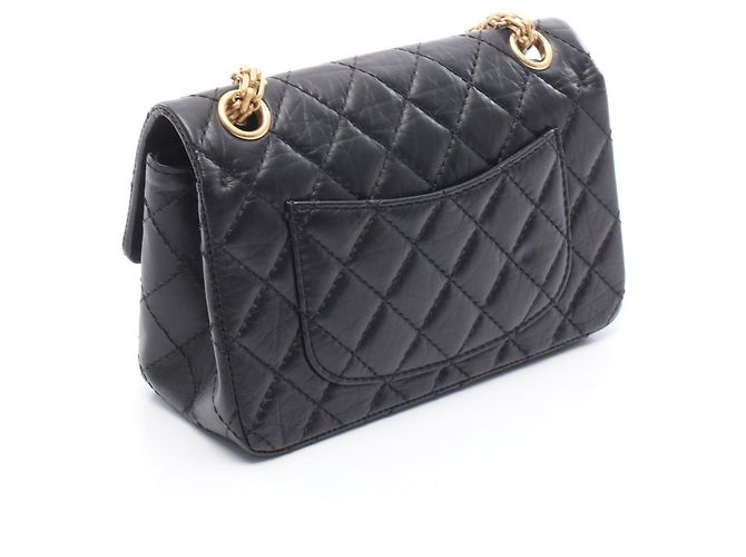Bolso de hombro Chanel 2.55 en piel de becerro negro - vista 2