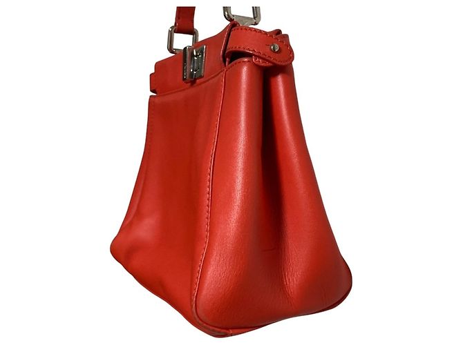 Fendi Peekaboo Mini Lederhandtasche Orange - Ansicht 3