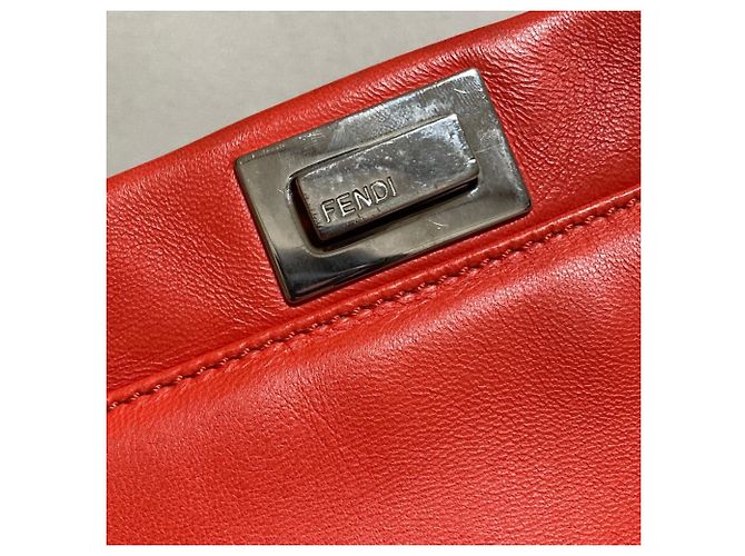 Fendi Peekaboo Mini Lederhandtasche Orange - Ansicht 5