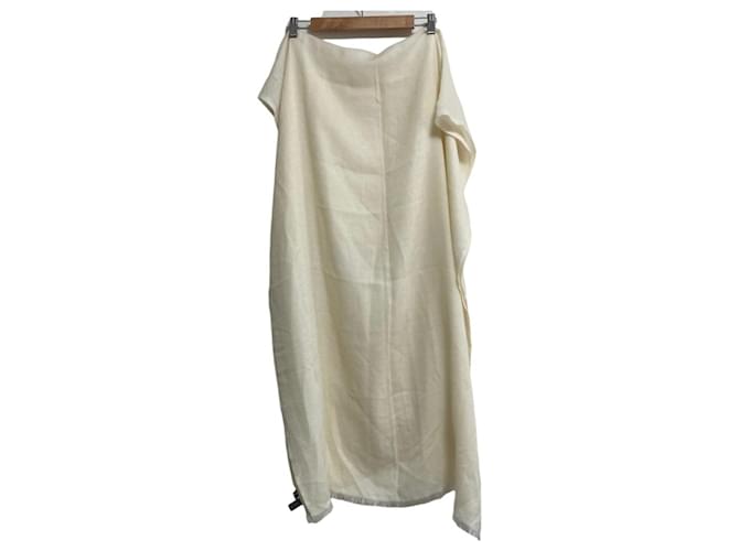 Stola in cashmere Chanel con logo Coco e perle Bianco Crudo - vista 2